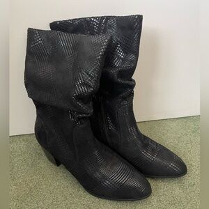 Impo Black Heeled Boots with Slouchy Design
